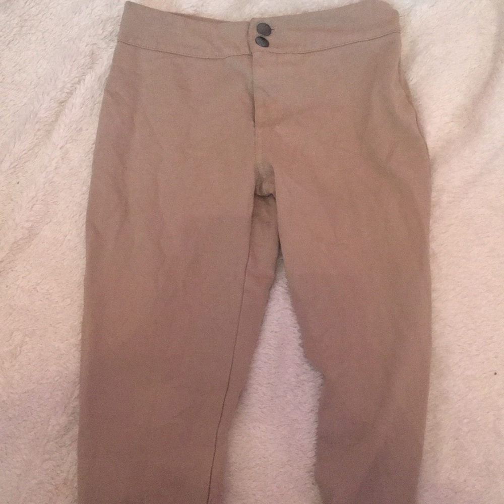 High waisted tan jeggings